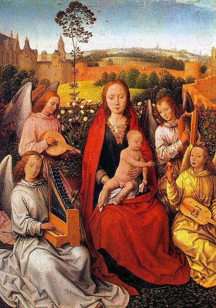 Hans Memling Virgin and Child with Musician Angels oil painting picture